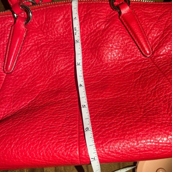 Coach red leather handbag and crossbody w/ gold accents - great condition - Picture 8 of 8